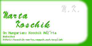 marta koschik business card